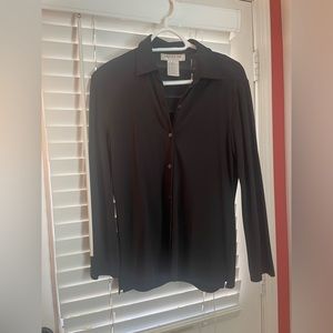 Jones New York Black Button-down Blouse